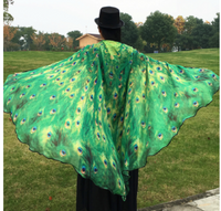 Cape d'Halloween en plumes de paon Cape de paon en mousseline de soie
