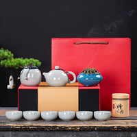 Simple Ceramic Kung Fu Tea Set Gift Box