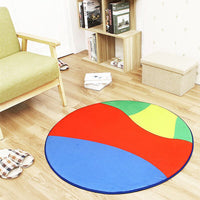 Tapis de sol ronds antidérapants imprimés de ballons de sport