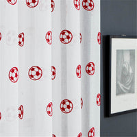 Cortinas bordadas con balón de fútbol para habitación infantil