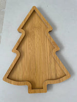 Plateaux en bois en forme d'arbre de Noël