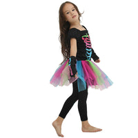 Costume de squelette arc-en-ciel pastel néon (enfant)