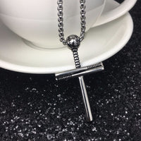 Baseball Bat Cross Necklace