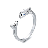 Creative 925 Silver Plated Fashionable Female Shark Ring
