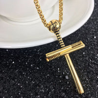 Baseball Bat Cross Necklace