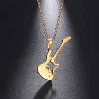 Collar con colgante de guitarra eléctrica bajo