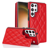 Quilted Leather Protective Wallet Phone Case