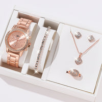Luxury Rhinestone Jewelry Watch Gift Sets (5 Pcs)