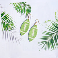 Trendy Soft Football PU Leather Leaf Earrings For Women Multicolor