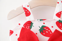 Big Bow Strawberry Spring Dress with Straw Hat (Toddler/Child)