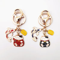 Japanese Style Fortune Lucky Cat Koi Keychain