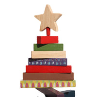 Décorations de blocs en bois pour sapin de Noël
