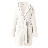 Plush Hooded Short Bath Robe
