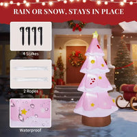 7.2FT Lighted Christmas Inflatable Decoration, Inflatable Pink Christmas Tree, Funny Blow Up Yard Decorations With Built-in LED Lights For Holiday Party Front Yard Lawn Garden Decor
