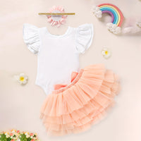 Newborn Baby Girl Outfits Infant Letter Print Romper Tutu Skirt Set