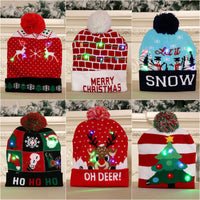 Sweater Knitted LED Christmas Light Up Beanie Hats