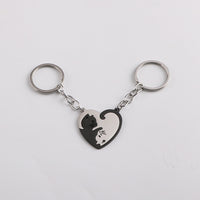 Shaped Stitching Love Cat Keychain Pendant