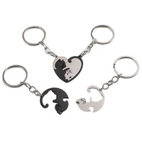 Shaped Stitching Love Cat Keychain Pendant