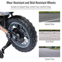 Kids 6V Electric Ride-On Motorcycle With Training Wheels, Battery-Powered, Red