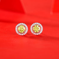 S925 Silver Moissanite Round Stud Earrings