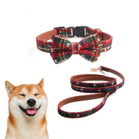 Plaid Christmas Series Pet Collar Dog Collar Leash
