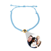 Pulsera tejida a mano con proyección de fotografías en color personalizada y creativa