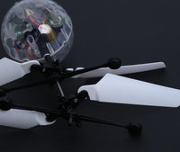 Suspensión de inducción colorida LED bola de cristal intermitente helicóptero bola voladora Disco mágico niños juguete para regalo