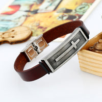 Cross Leather Bracelet