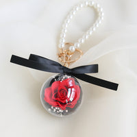 Eternal Rose Wristlet Keychain Car Bag Hanging Ornament Gift