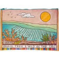 Brave Free & Wild As The Sea - Zipper Folder