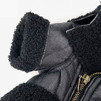 Leather Biker Pilot Dog Jacket