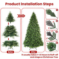 4ft PE PVC Hybrid Automatic Tree Steel Wire Wire Artificial Christmas Tree