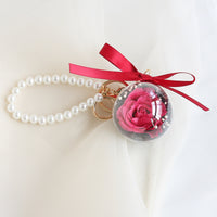 Eternal Rose Wristlet Keychain Car Bag Hanging Ornament Gift