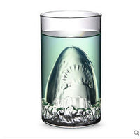 Tasse en verre Transparent, verre de requin, vin, lait, thé, eau, petit déjeuner, tasses à Double couche, Bar, verres à vin