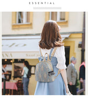 Mini sac à dos tissé de loisirs de voyage en paille