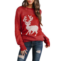 Reindeer Pullover Knitted Sweater