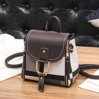 Dual-purpose plaid small backpack