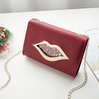 Lips sweet chain chain messenger bag