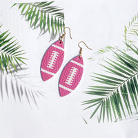Trendy Soft Football PU Leather Leaf Earrings For Women Multicolor