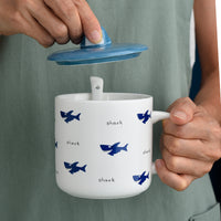 Cadeau d'activité de tasse de couple en céramique de requin créatif