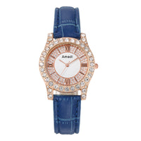 Rhinestone-embedded Roman Face Simple Fashion Quartz Watch Bracelet Gift Set