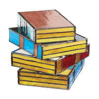 Resin Stained Glass Stacked Books Lamp