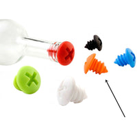 Screw Shaped White Wine And Red Wine Preservation Silicone Bottle Stopper