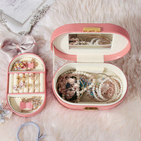 Small Pu Leather Bow Top Portable Jewelry Box