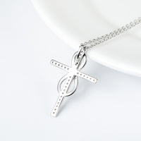 Rhinestone Cross Infinity Pendant Necklace