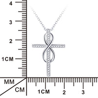 Rhinestone Cross Infinity Pendant Necklace