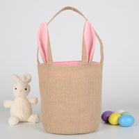 Jute Canvas Bunny Ear Easter Bag
