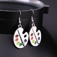 Artist Silver Paint Palette Earrings