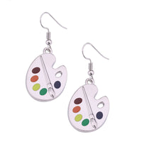 Artist Silver Paint Palette Earrings