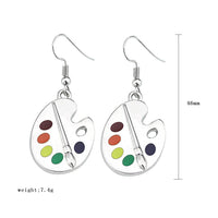 Artist Silver Paint Palette Earrings